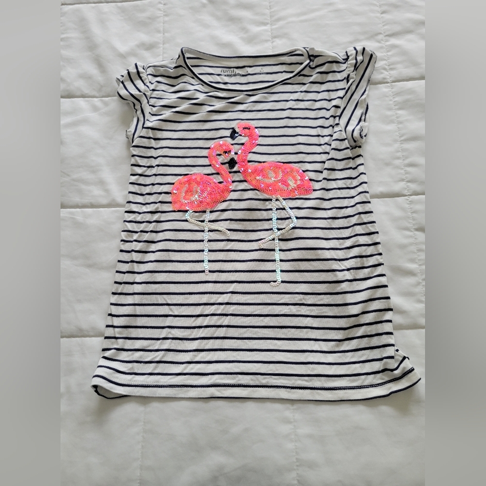 Umi Pink Flamingo Striped Tee
